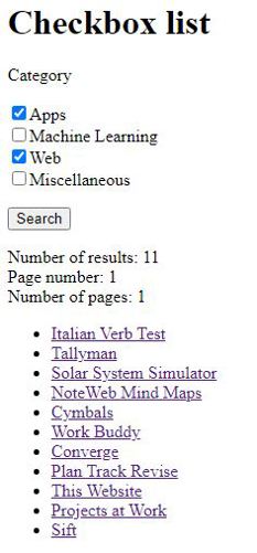Checkbox list