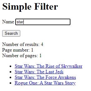 Simple Sift text field filter